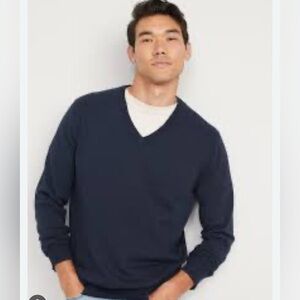 GAP Dark Blue V-Neck Sweater Lightweight Knit